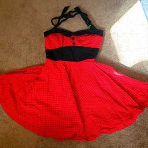 Vintage red polka dress 2x
